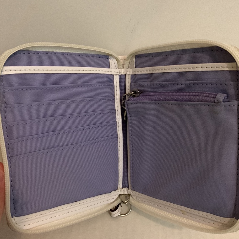 Coach Beige Signature Canvas Wristlet Wallet with White Trim - Picture 3 of 7